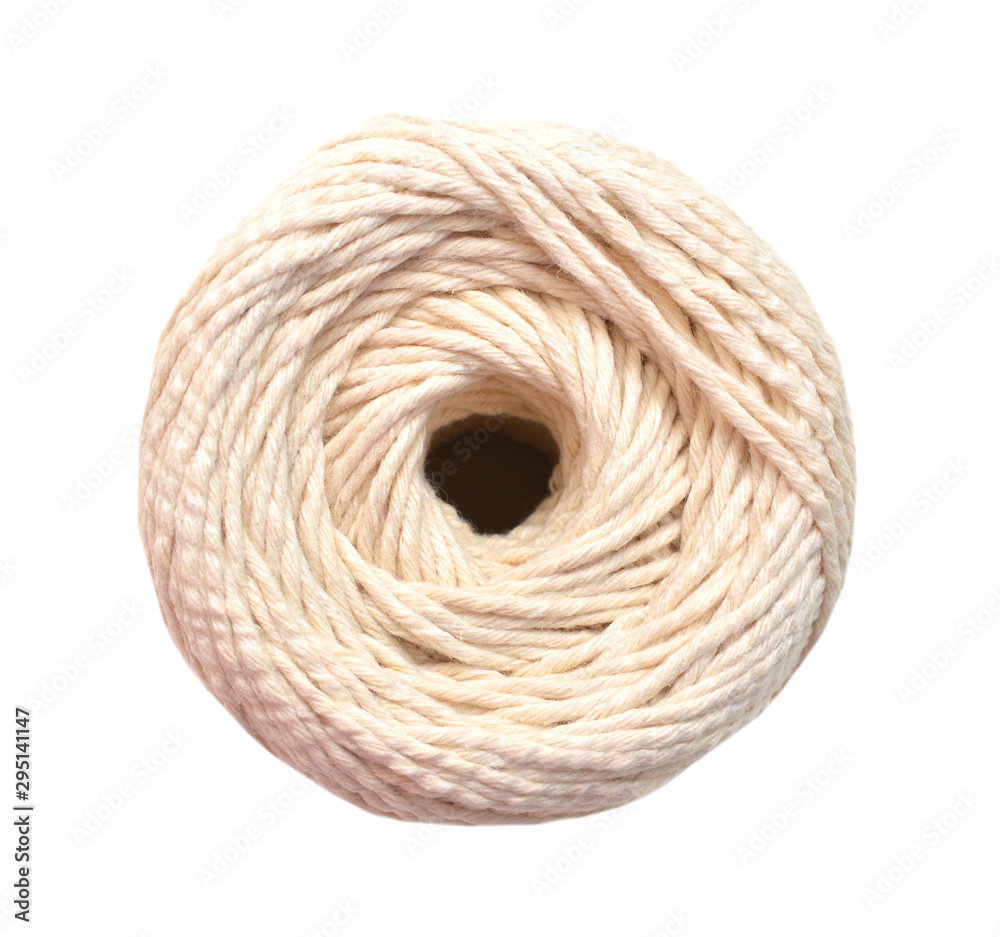 ball of twine on a white background