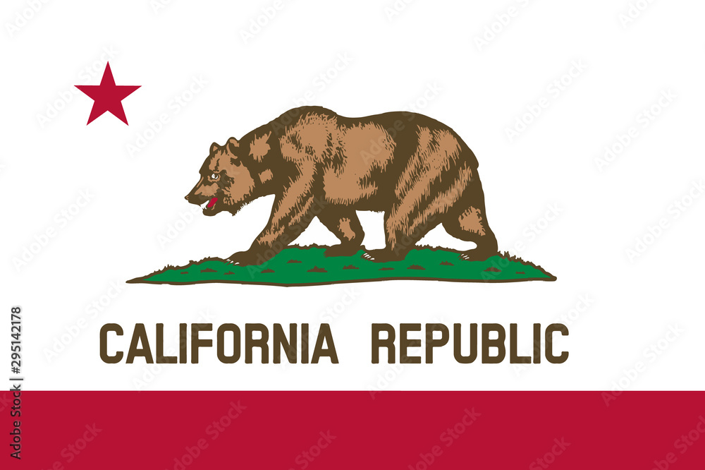 California flag. Simple flat vector illustration eps10 - obrazy, fototapety, plakaty 