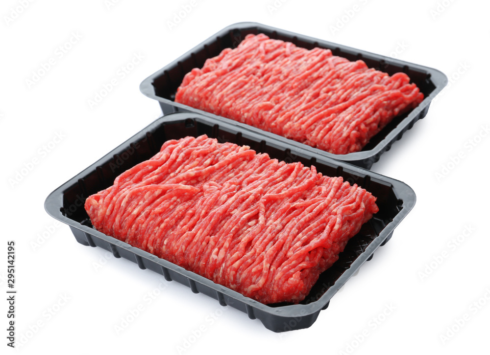 Fresh raw minced meat on white background Fresh raw minced meat on white background