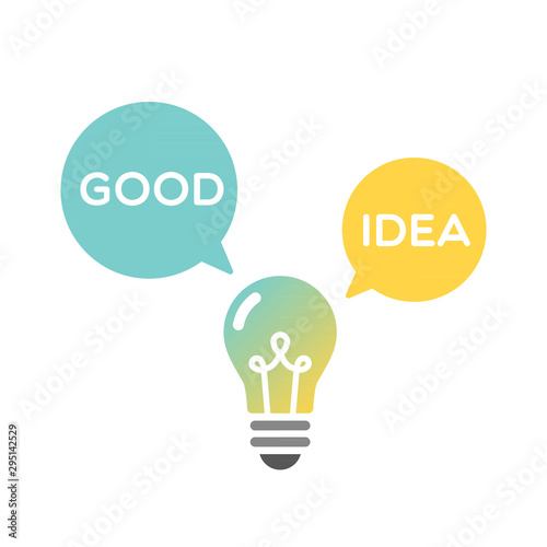 Light bulb good idea. Vector illustration, flat design