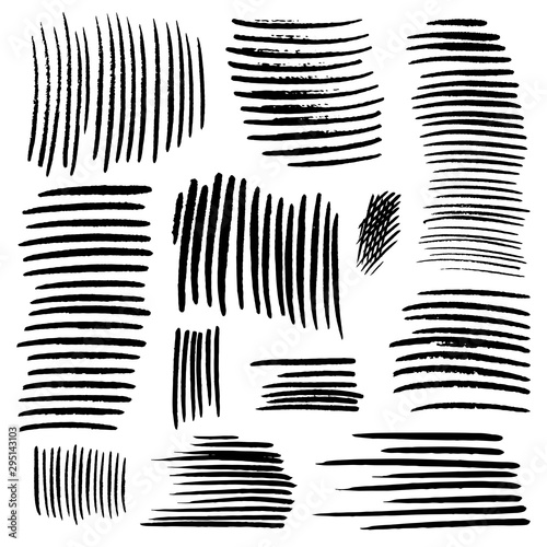 Brush strokes for text fields. Vector brush set. Dirty banner texture. Ink splatter. Painted items. Strokes and ink lines.