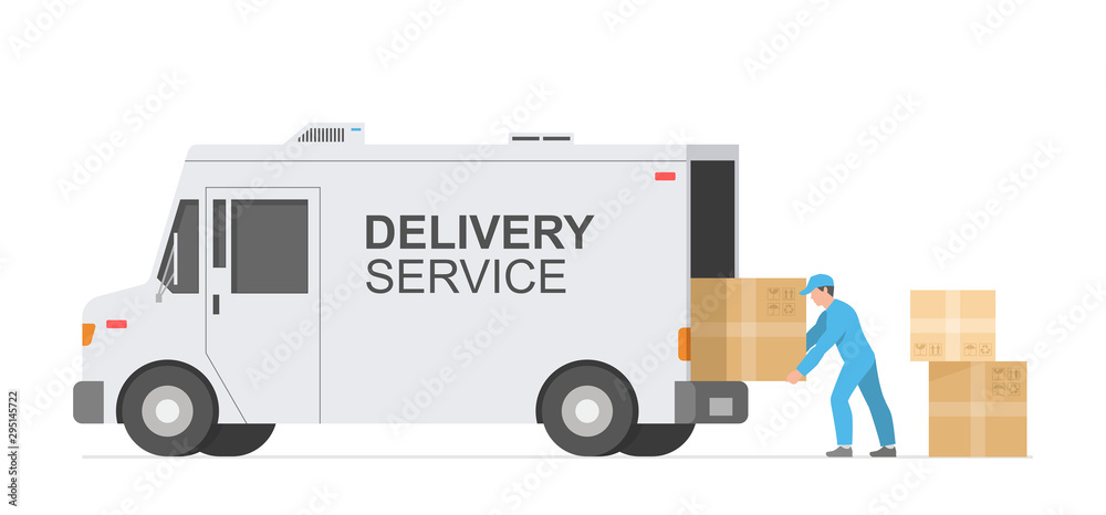 Delivery service. Warehouse logistic. isolated on white background Delivery service. Warehouse logistic. isolated on white background
