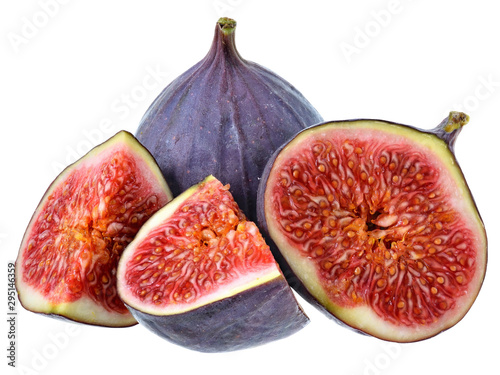 Sliced ​​figs closeup isolated