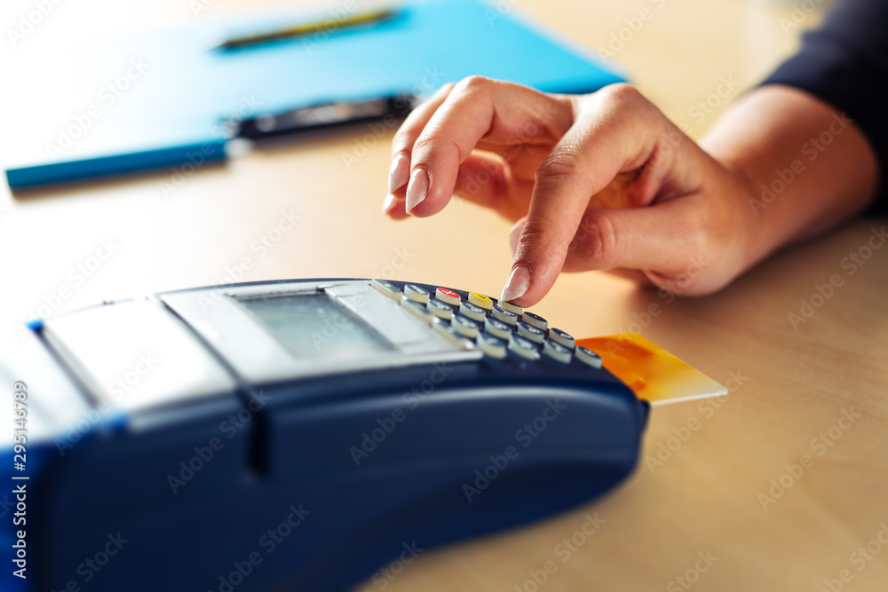 Fototapeta premium Credit card payment, buy and sell products