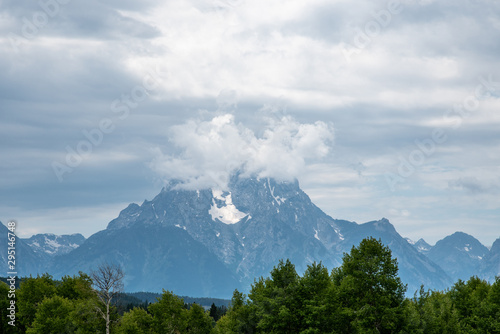 Grand Teton mountain range from a viewpoint © rmbarricarte