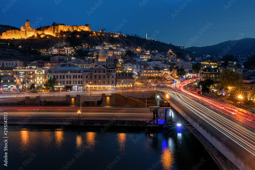 View on night Tbilisi from above View on night Tbilisi from above