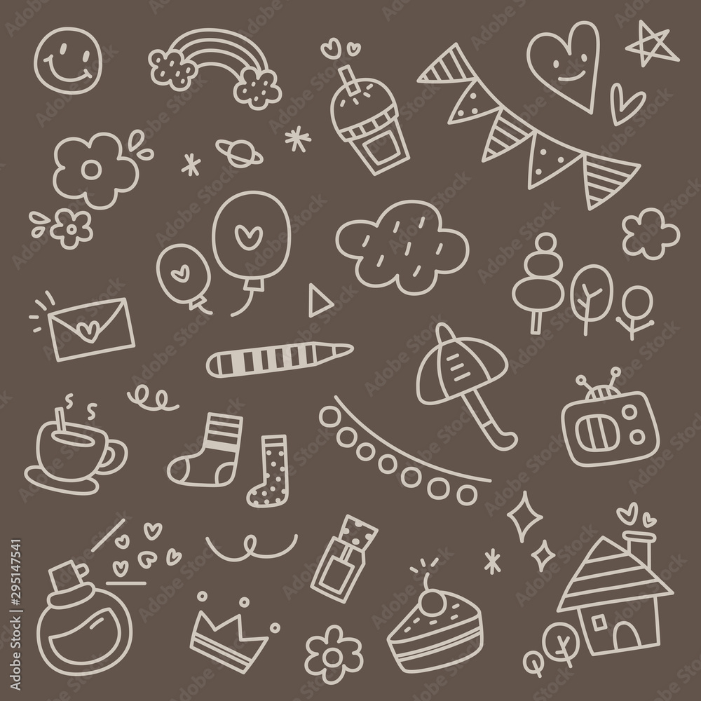 Set of Hand Drawn Cute Doodle Vector Illustration Set of Hand Drawn Cute Doodle Vector Illustration