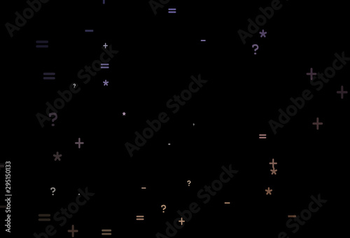 Dark Pink, Yellow vector layout with algebra elements.