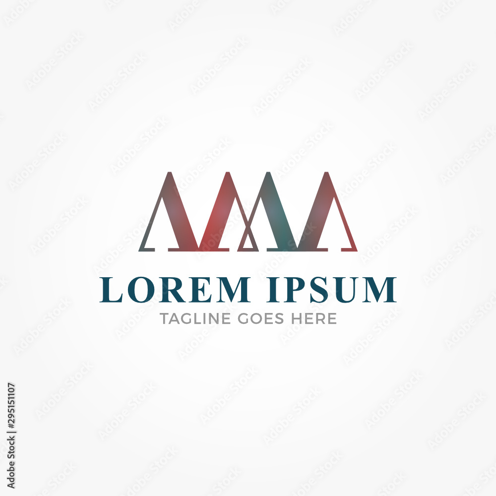Modern letter A combination logo template