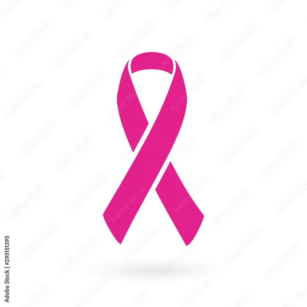 Pink ribbon. Breast cancer awareness. Vector illustration, flat design Pink ribbon. Breast cancer awareness. Vector illustration, flat design
