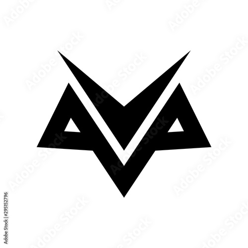 Simple logo vector monoline head wolf