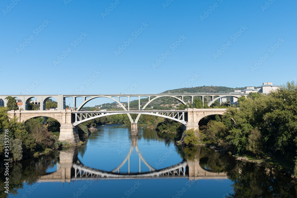 View of the Miño river in Ourense. Galicia, Spain.