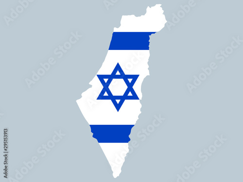 Map of Israel with flag vector illustration