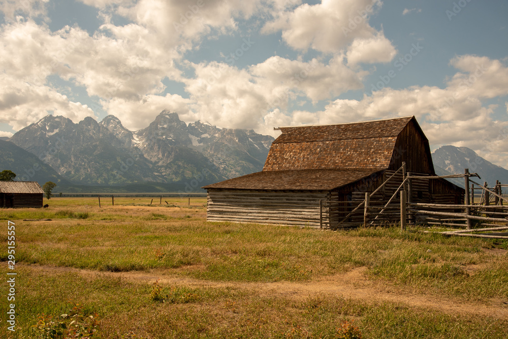 Mormon home and barn by the mountain