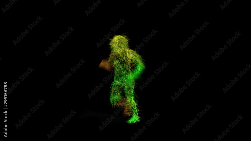 Hairy Dancing Man with Alpha Channel