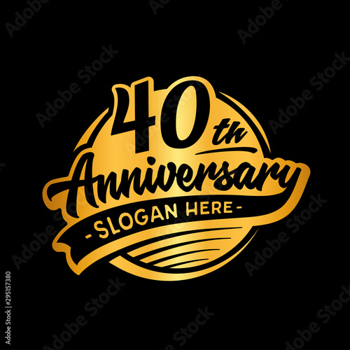 40 years anniversary design template. Forty years logo. Vector and illustration. 