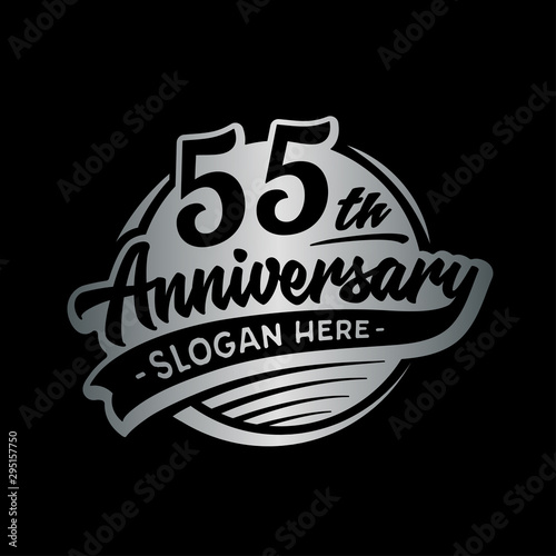 55 years anniversary design template. Fifty-five years logo. Vector and illustration. 