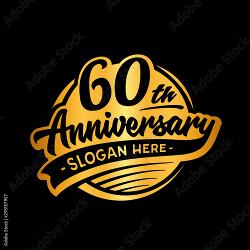 60 years anniversary design template. Sixty years logo. Vector and illustration. 