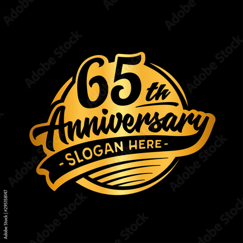65 years anniversary design template. Sixty-five years logo. Vector and illustration. 