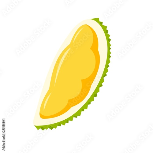 Fresh piece of durian icon. Flat illustration of fresh piece of durian vector icon for web design