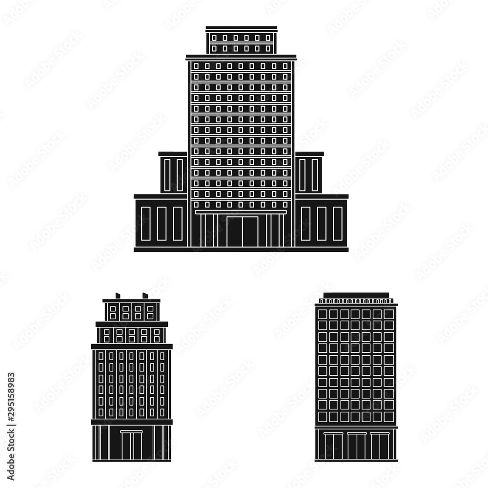 Isolated object of modern and estate symbol. Collection of modern and building stock vector illustration.