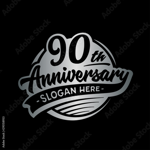 90 years anniversary design template. Ninety years logo. Vector and illustration. 