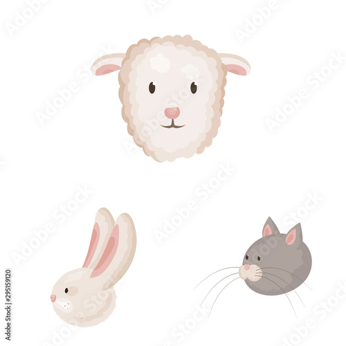 Vector design of farm and head icon. Set of farm and homemade vector icon for stock.