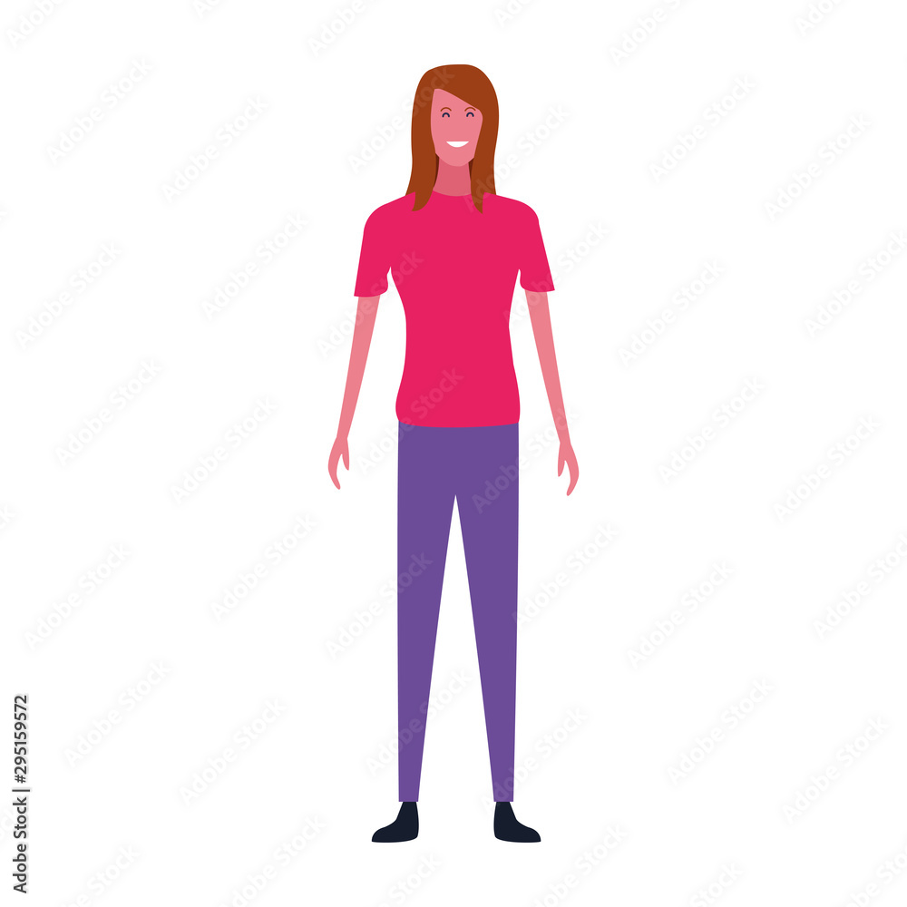 casual woman wearing casual clothes icon, flat design casual woman wearing casual clothes icon, flat design