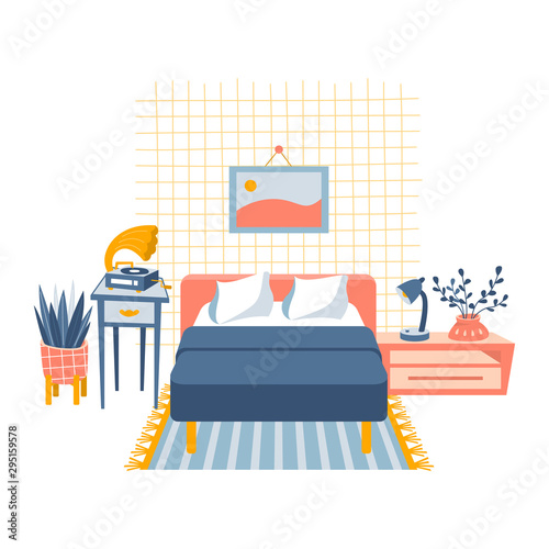 Vector bedroom illustration