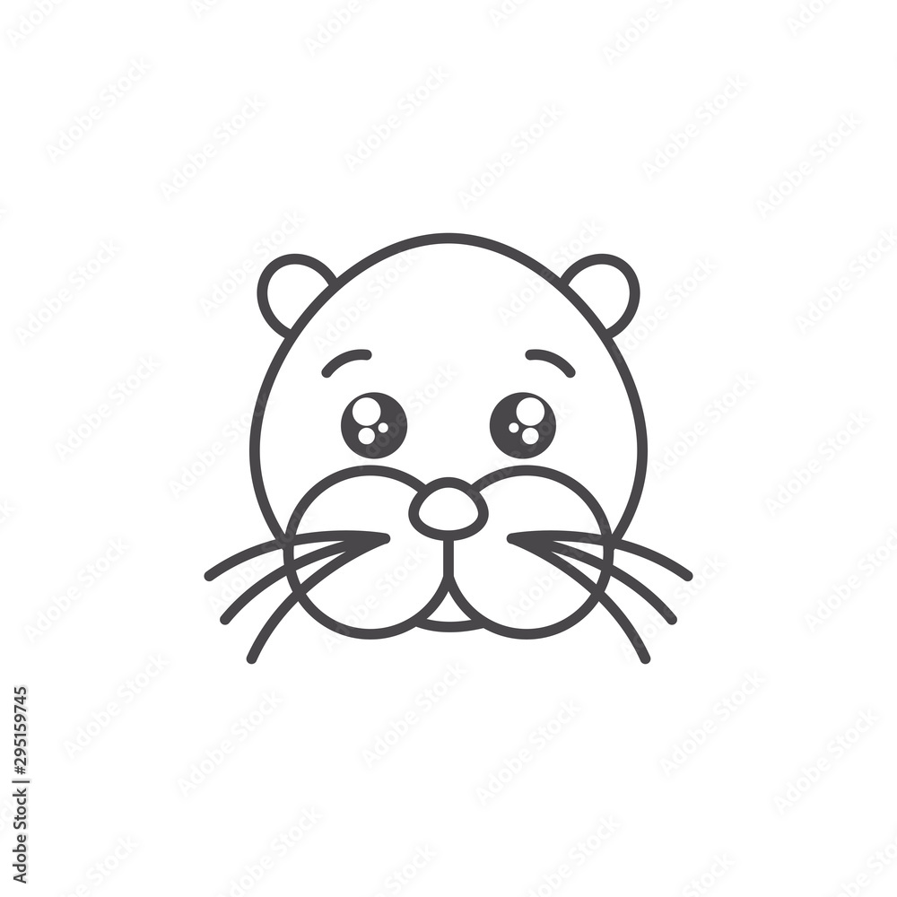 cute seal marine animal line style icon cute seal marine animal line style icon