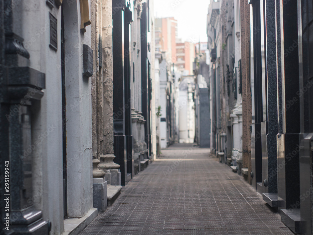 Corridor of cementery of recoleta buenos aires