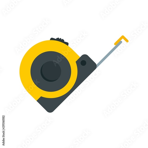 Tape measure icon. Flat illustration of tape measure vector icon for web design