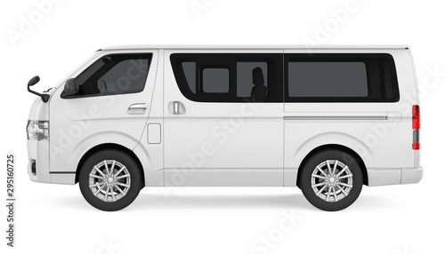 White Minibus Isolated