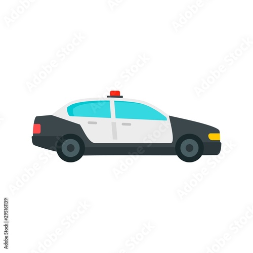 Police patrol car icon. Flat illustration of police patrol car vector icon for web design