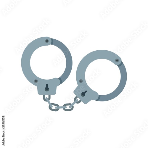 Handcuffs icon. Flat illustration of handcuffs vector icon for web design photo