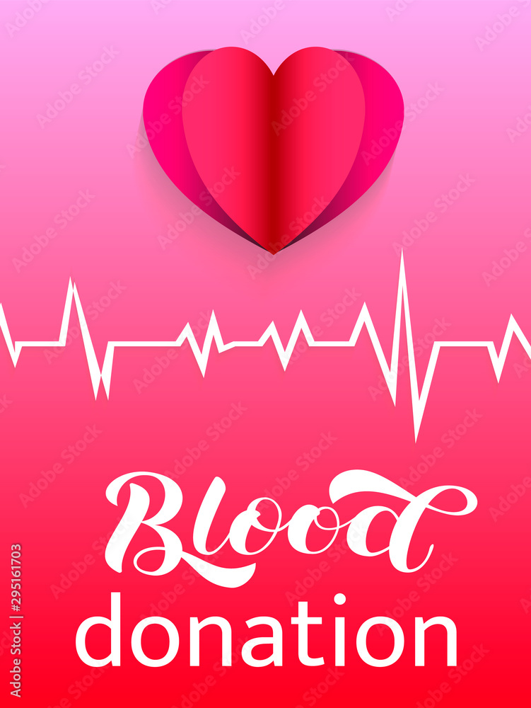 Blood Donation lettering. Vector illustration for card Blood Donation lettering. Vector illustration for card