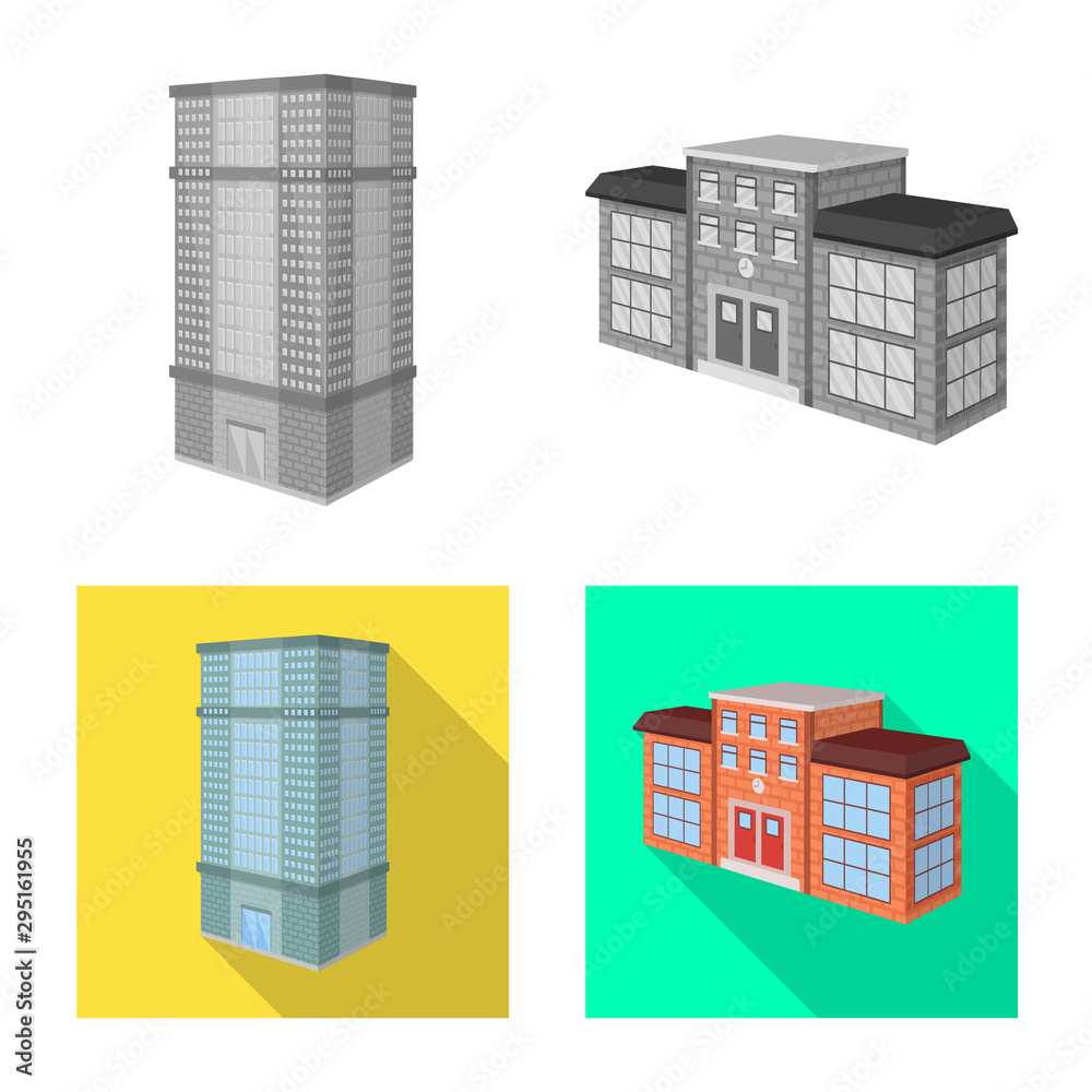 Vector illustration of construction and building icon. Set of construction and estate vector icon for stock.