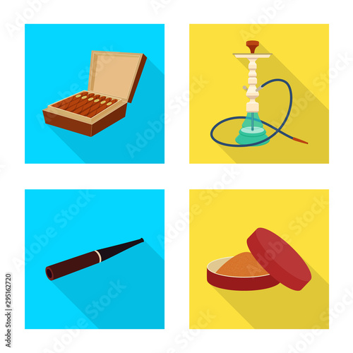 Vector design of smoke and statistics symbol. Set of smoke and stop vector icon for stock.