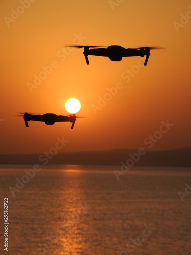 drone sunset
