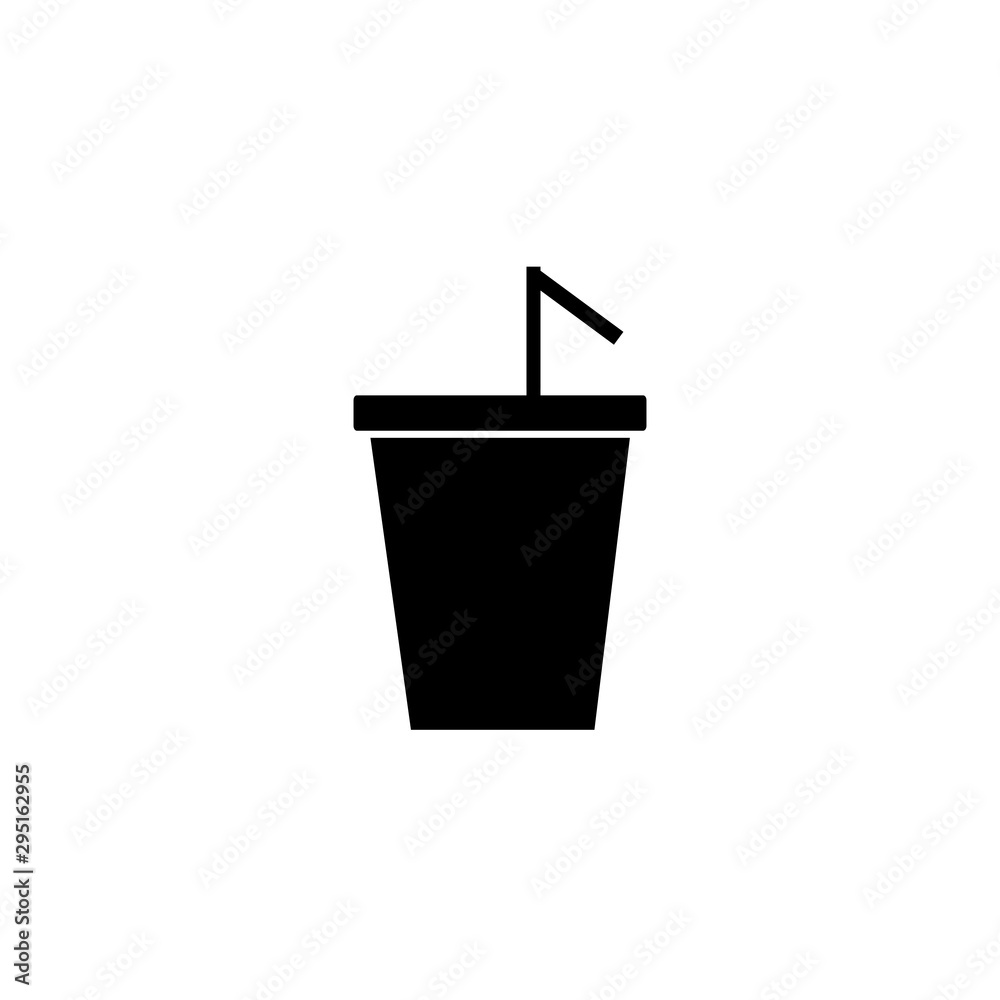 soda with straw beverage fast food line style icon soda with straw beverage fast food line style icon