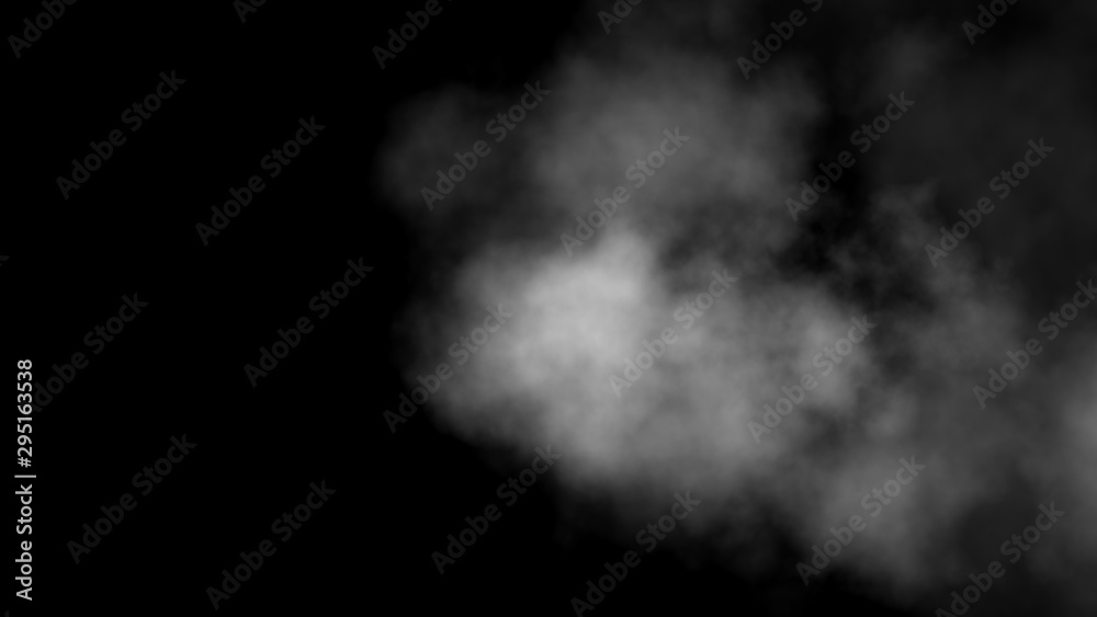 Close up of steam smoke on black background. Smoke stock image.Smoke cloud. Fog clouds, smoky mist and realistic cloudy effect. Condensation smoke effects, ashes mist texture or toxic gas.