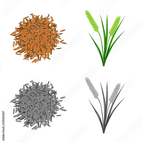 Isolated object of crop and ecological logo. Collection of crop and cooking vector icon for stock.