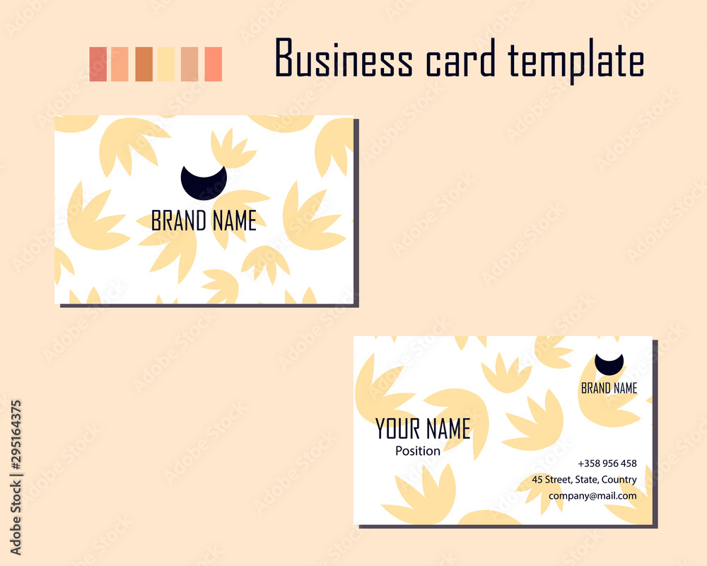 Template of modern business card. Template of modern business card.