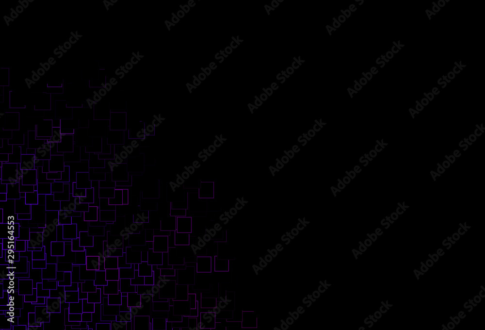 Dark Purple vector template with crystals, rectangles.