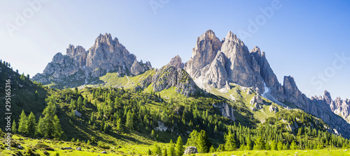 Stampa su tela View of the Dolomite mountains near Misurina, Veneto - Italy
