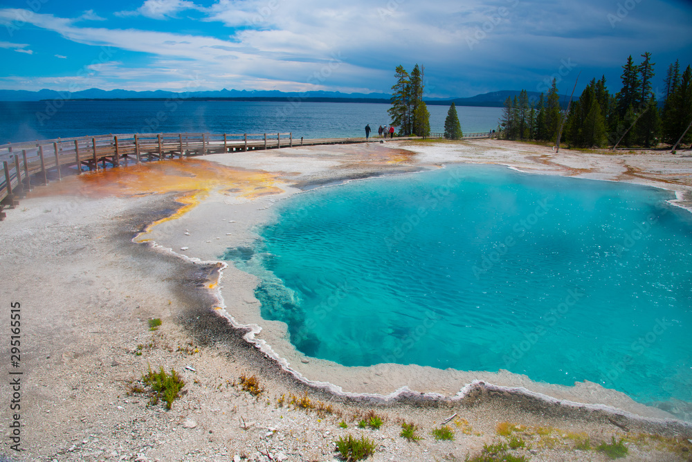 Geothermal feature at west thumb at Yellowstone National Park (USA) Geothermal feature at west thumb at Yellowstone National Park (USA)