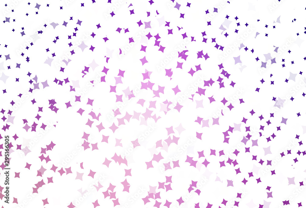 Light Purple, Pink vector background with small and big stars.