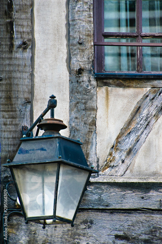 old street lamp on the wall