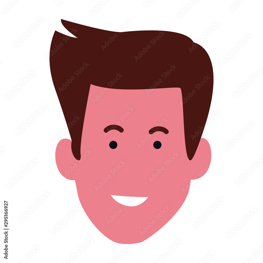 happy boy icon, flat design