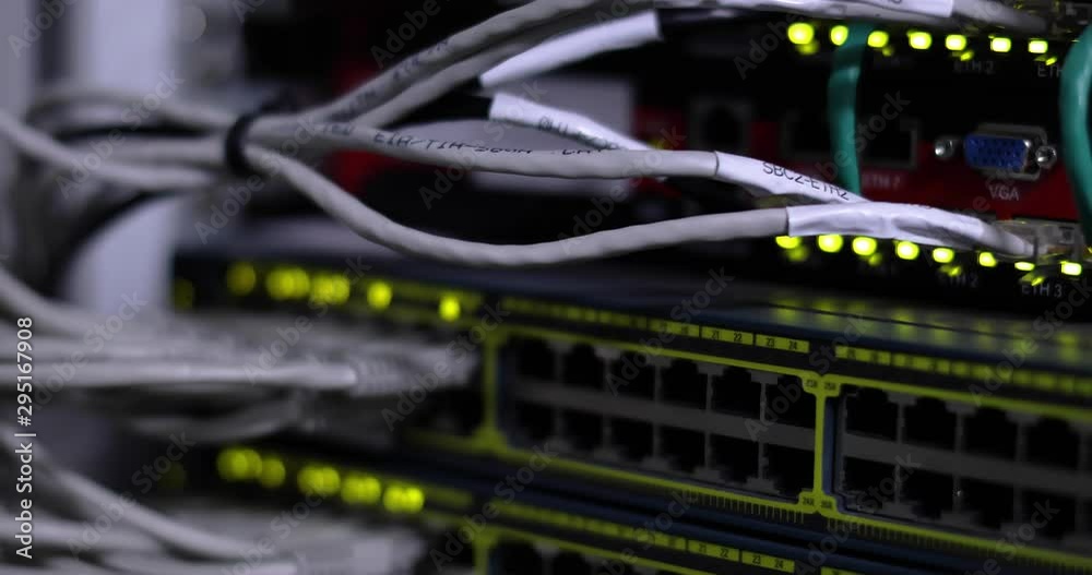 Server Room Of High Tech Internet Data Center.